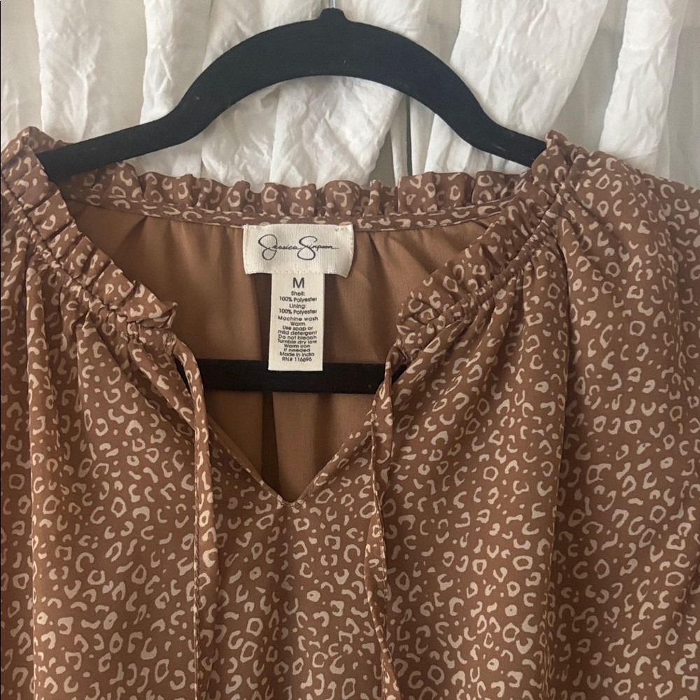 Jessica Simpson Brown Long Sleeve Dress